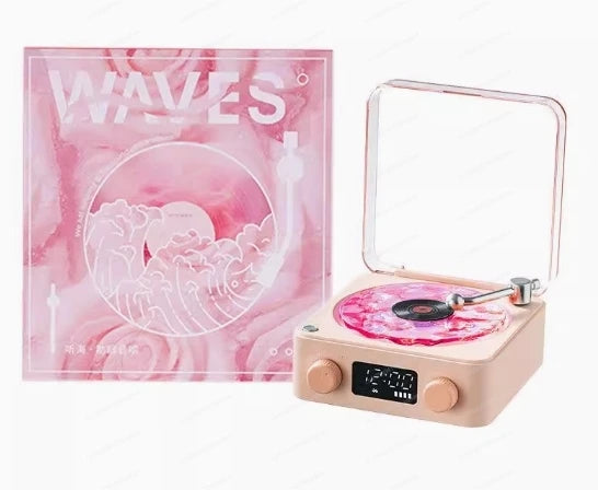Retro Vinyl Wireless Speakers Turntable Record Player 3D Stereo HIFI Bass Bluetooth Speaker Sleep Music Play with White Noise
