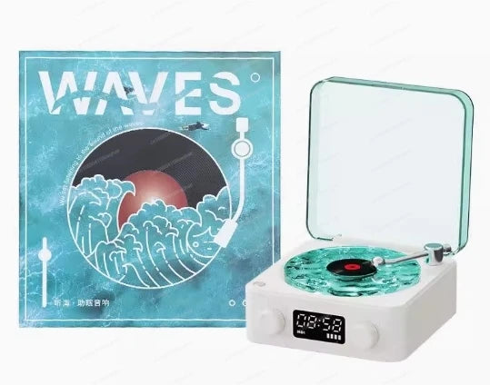 Retro Vinyl Wireless Speakers Turntable Record Player 3D Stereo HIFI Bass Bluetooth Speaker Sleep Music Play with White Noise