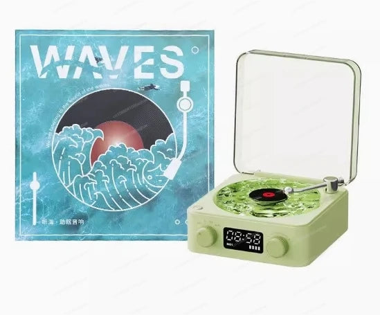 Retro Vinyl Wireless Speakers Turntable Record Player 3D Stereo HIFI Bass Bluetooth Speaker Sleep Music Play with White Noise